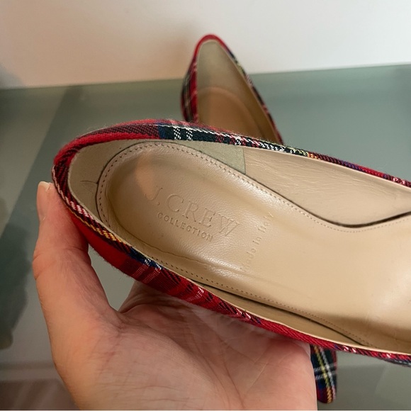J. CREW Lucie Tartan Plaid Star Sequin Glitter Holiday Pumps Heels \\ 7 - Picture 11 of 13